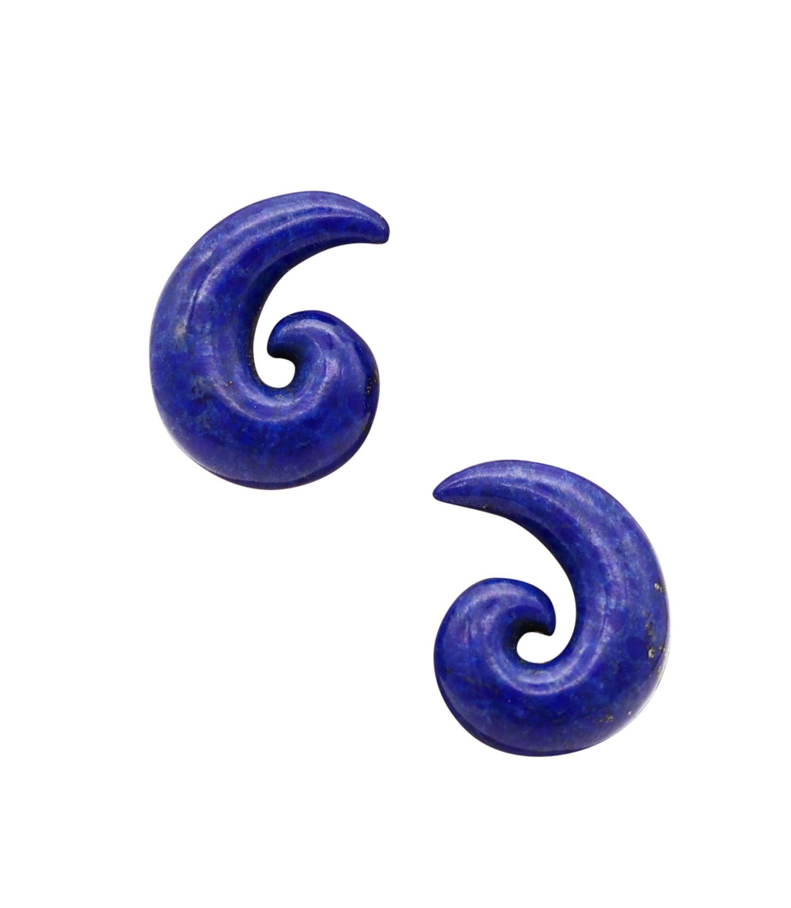 TIFFANY & CO. 1977 Angela Cummings Lapis Comas Clips On Earrings In 18Kt Gold (1 of 6)