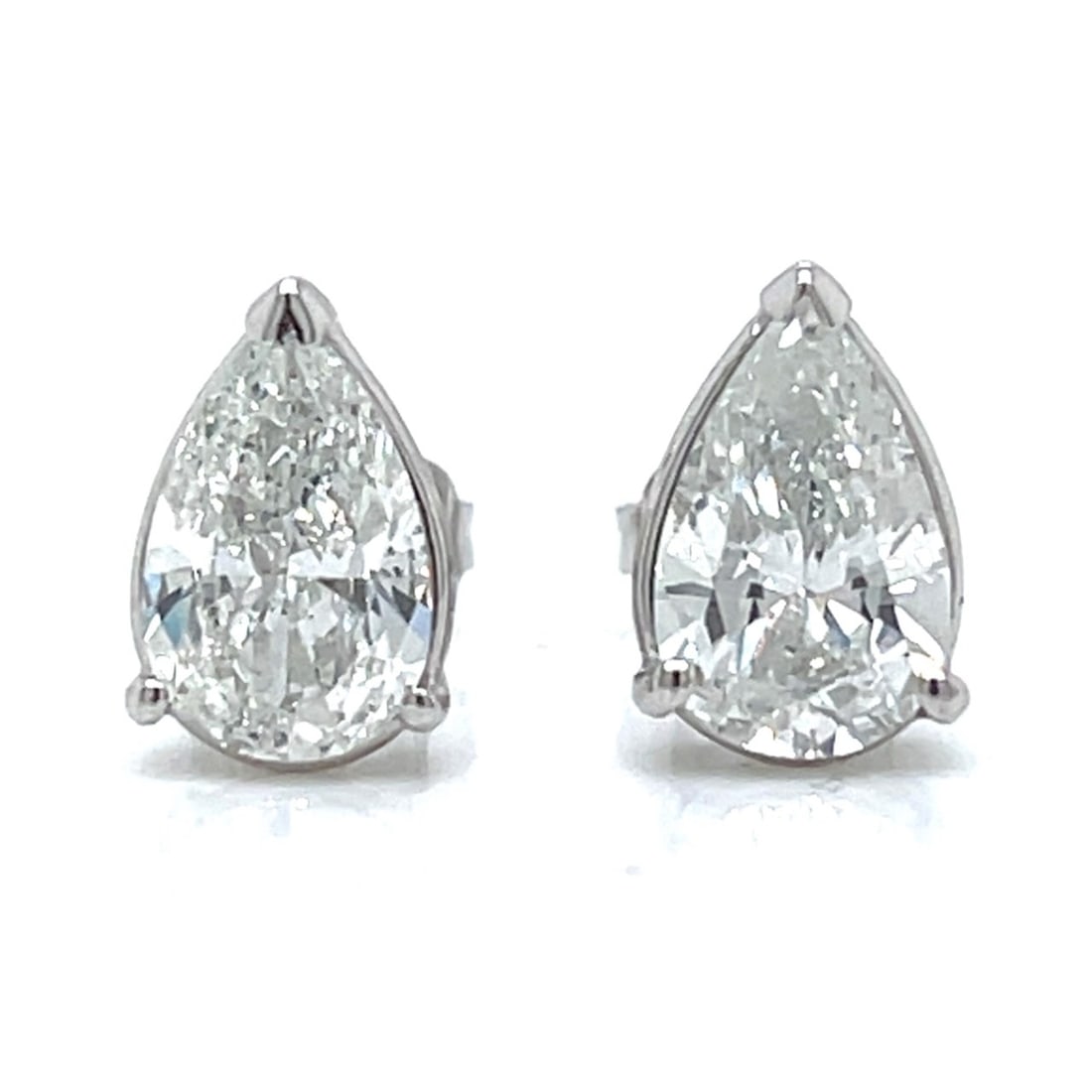 14K White Gold 2.34 Ct. Pear-shaped Diamond Stud Earrings (1 of 4)