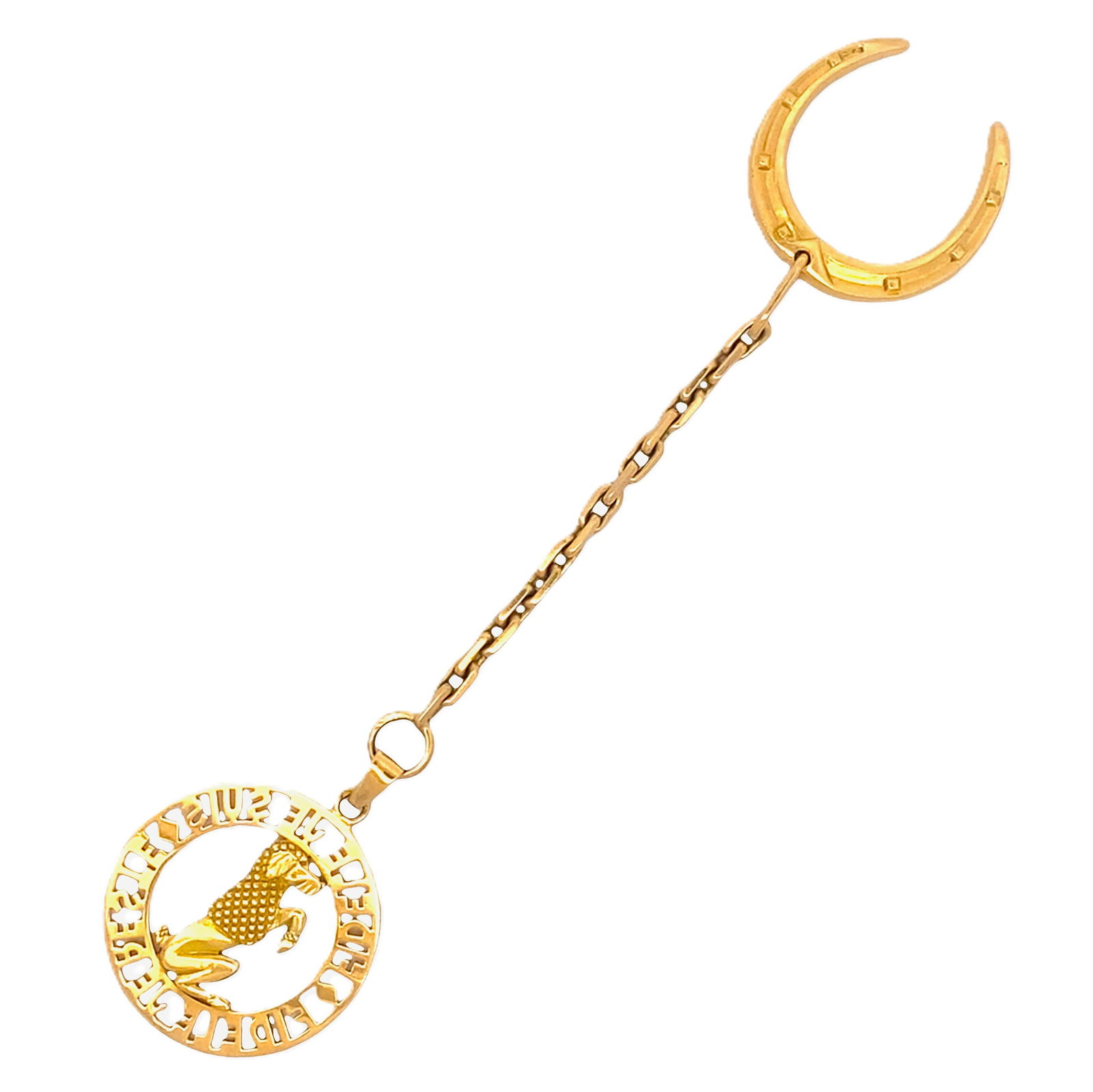 CARTIER PARIS 18kt yellow Gold Good Luck Token: Cartier Paris good luck token crafted in 18K yellow gold and stamped “Cartier Paris” with serial numbers and the French eagle’s head assay mark, featuring a charming articulated design with