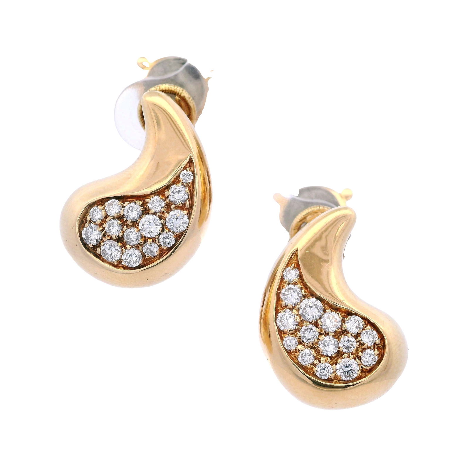 MARINA B 18kt yellow Gold Clip-on Earrings with 1.50 Cts in Diamonds (1 of 6)