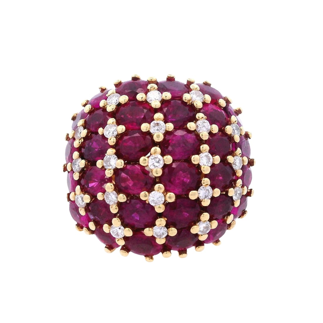18kt yellow gold Cocktail Ring with 8.20 CTW in Rubies & Diamonds (1 of 8)