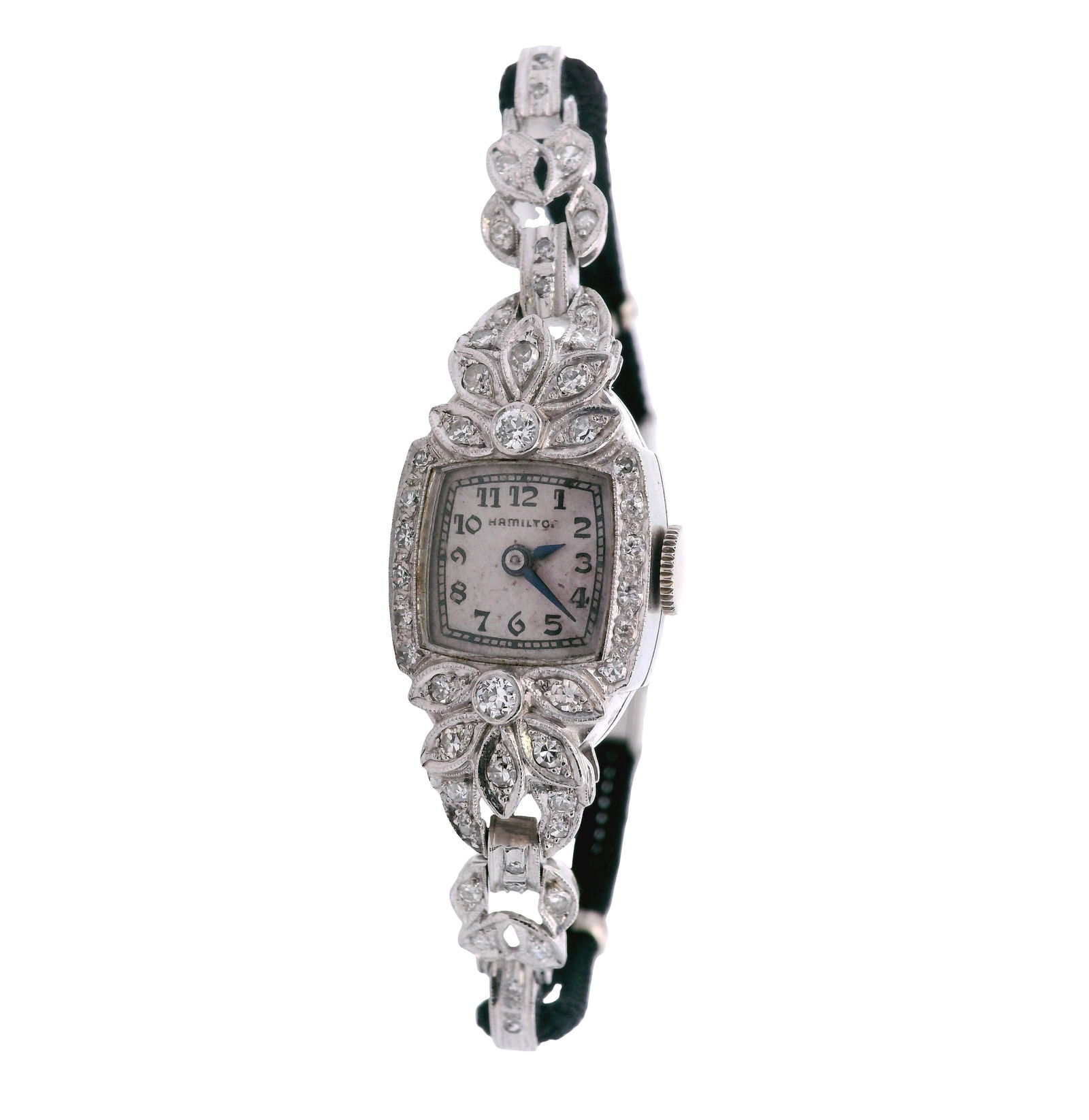 HAMILTON Art Deco Platinum Watch with Diamonds (1 of 8)