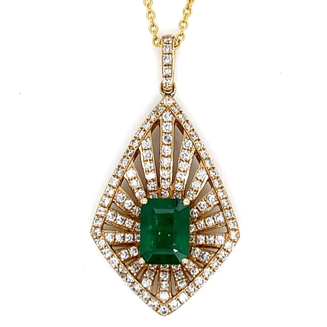 EFFY 14K Yellow Gold Emerald & Diamond Necklace (1 of 5)