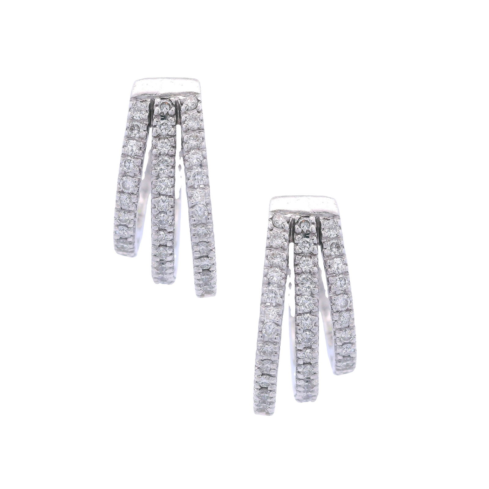 Contemporary 14kt white Gold Earrings with Diamonds (1 of 6)