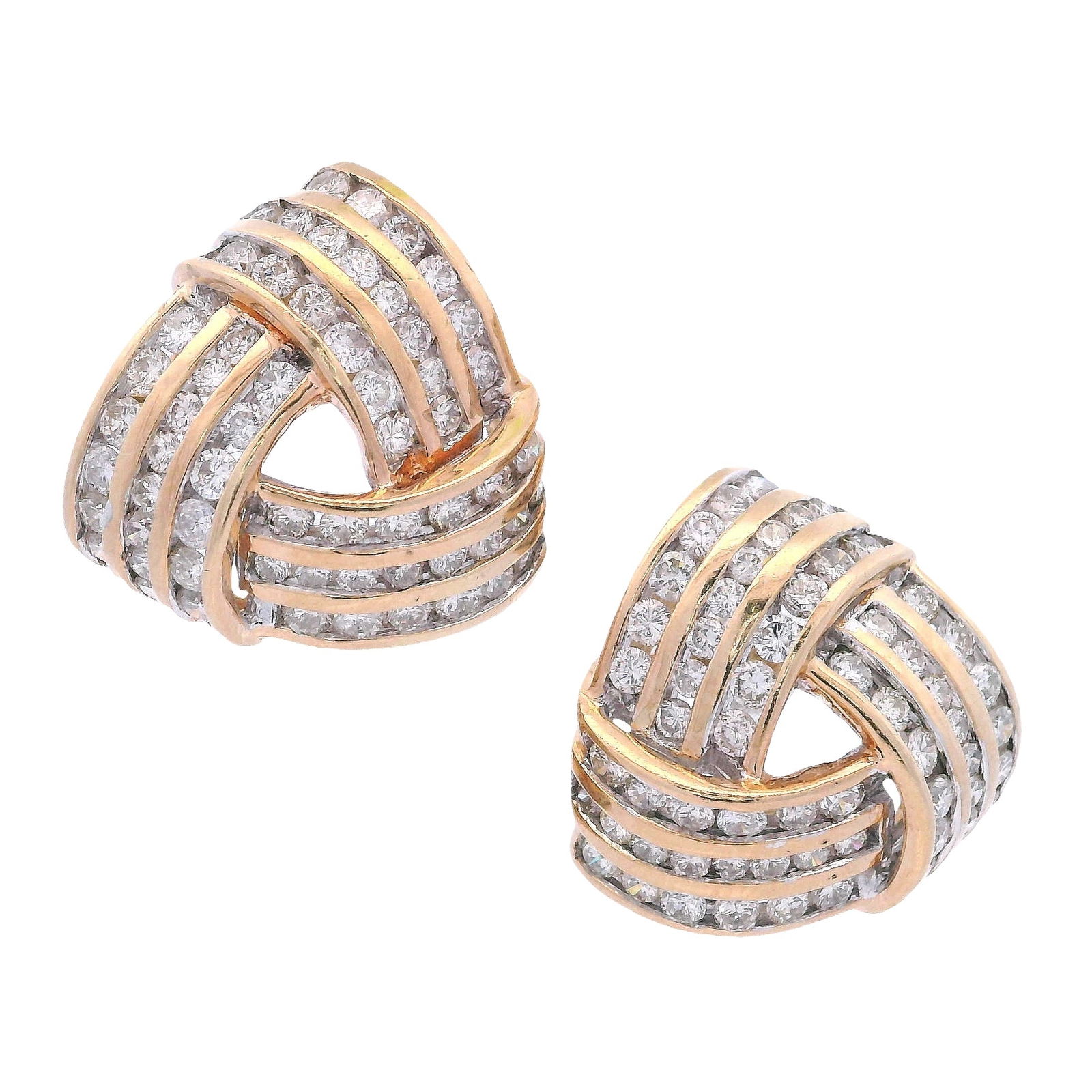 14kt yellow Gold Earrings with 1.80 Cts in Diamonds (1 of 5)