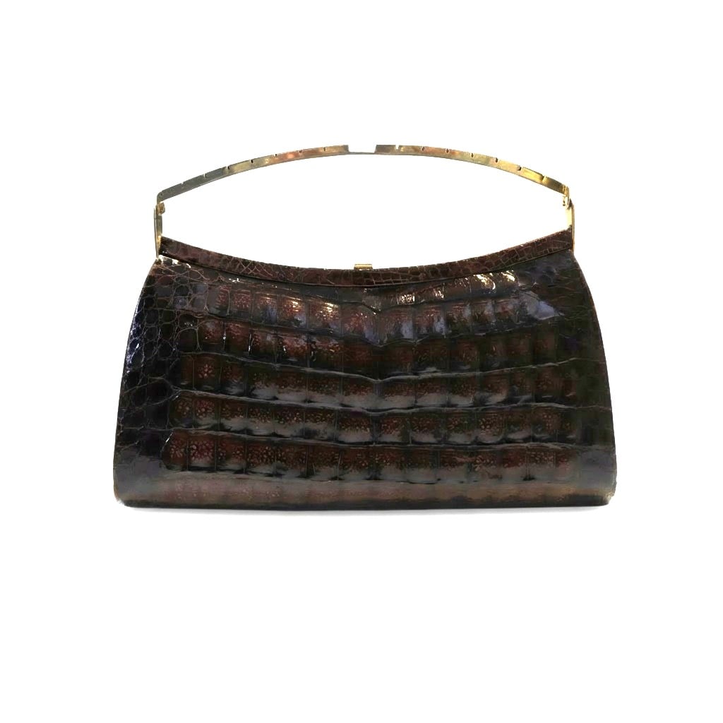 Vintage 1950s Alligator Top-Handle Purse (1 of 9)
