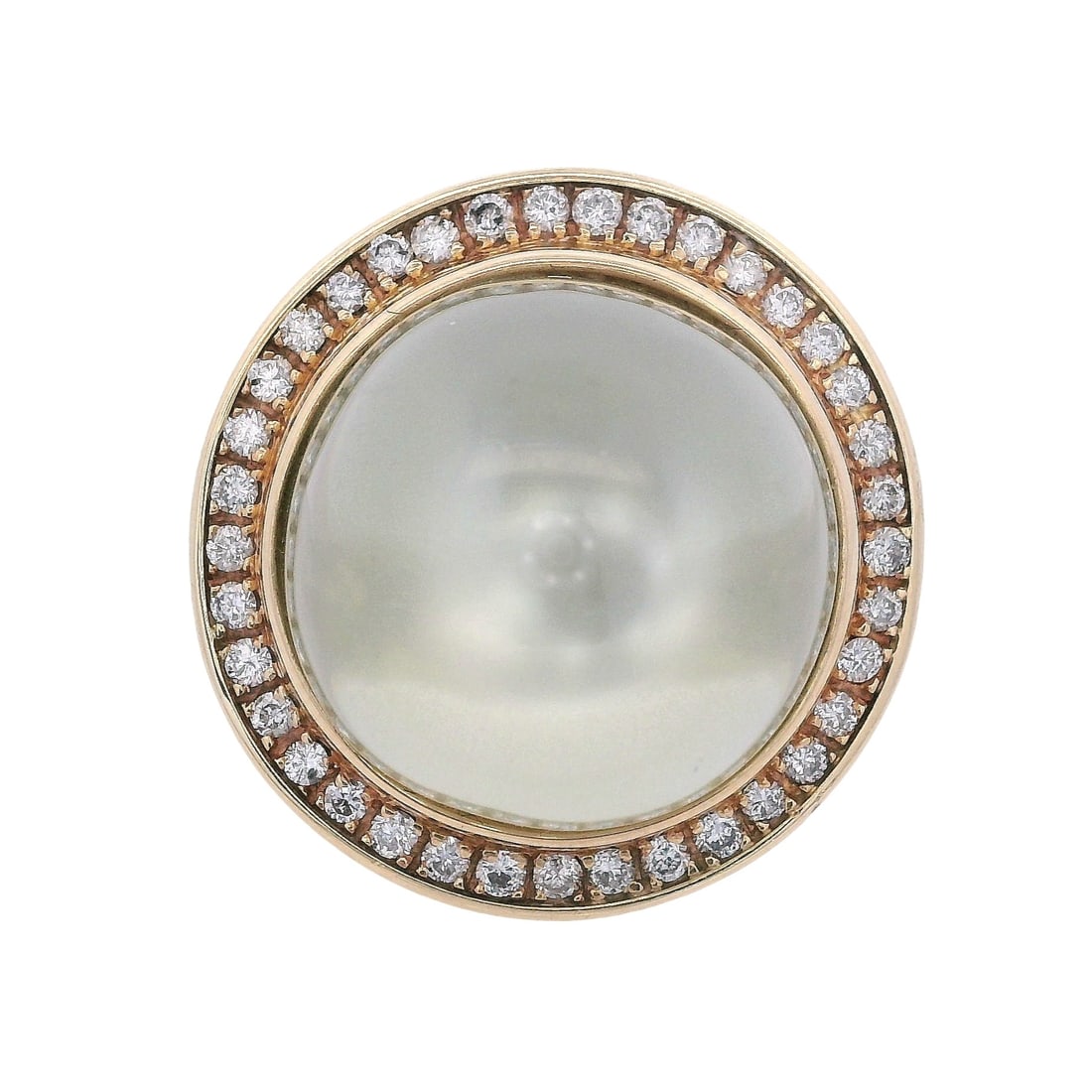 14K Yellow Gold Moonstone & Diamond Ring (1 of 8)