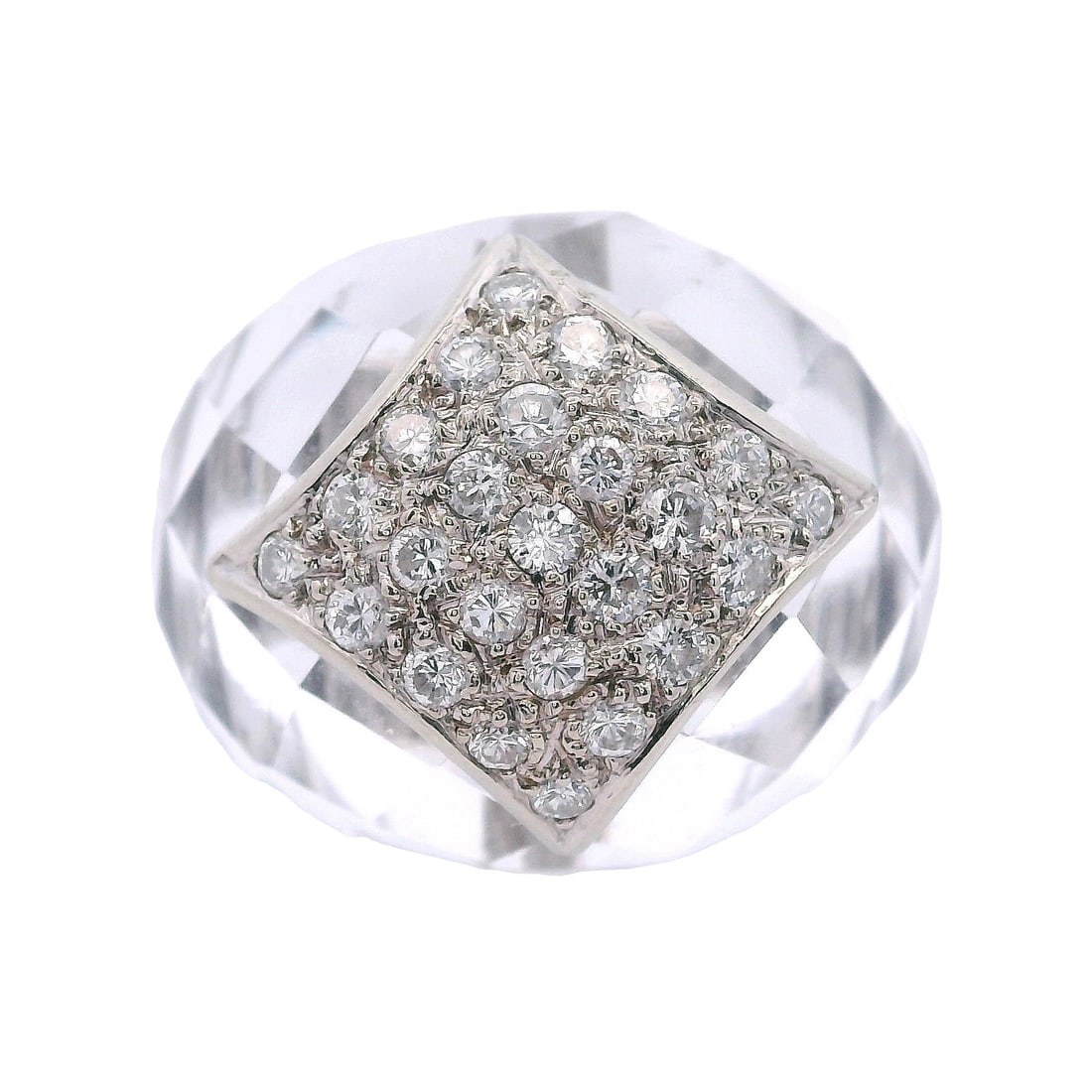 18K White Gold Crystal & Diamond Ring (1 of 9)