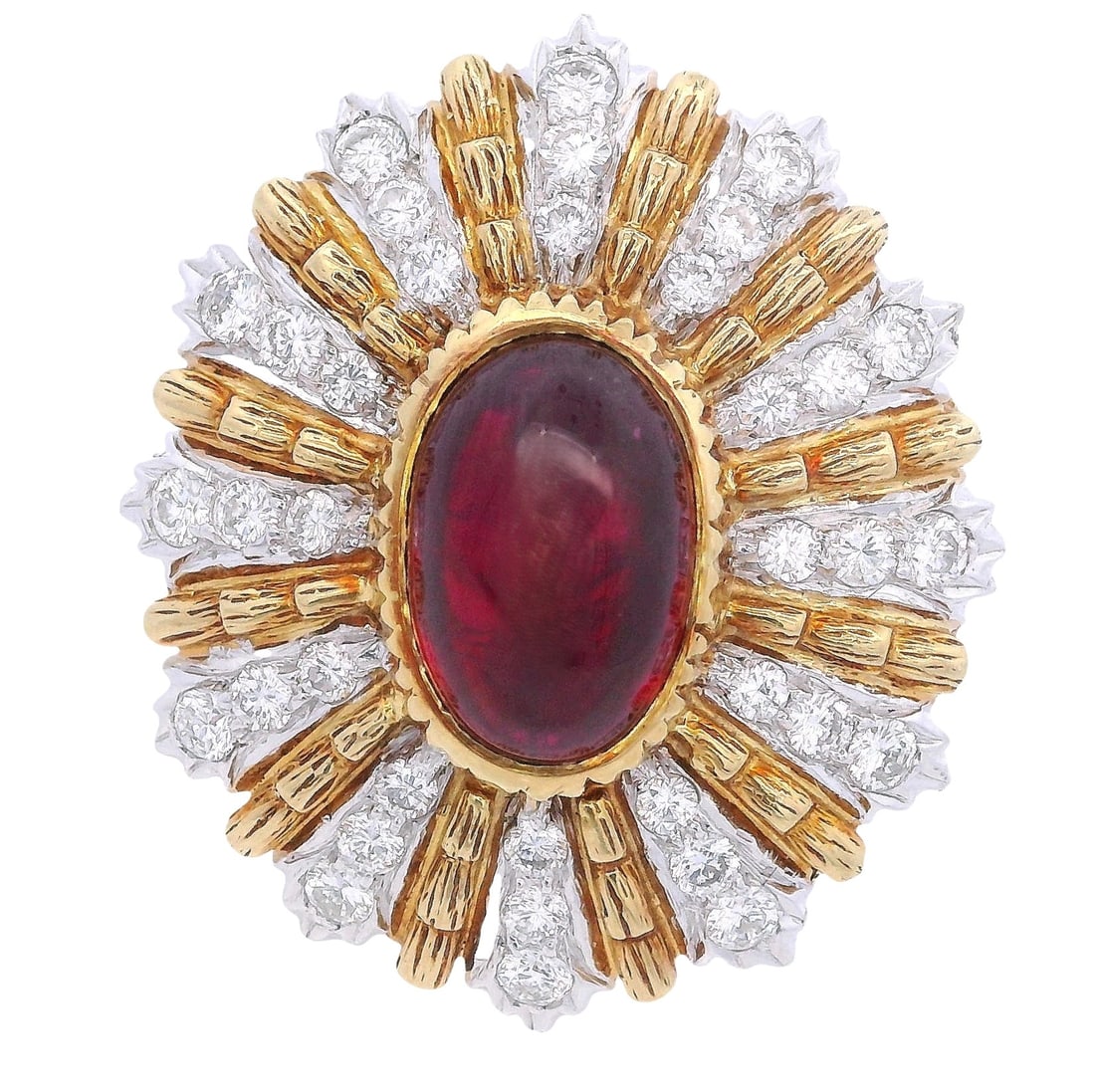 18K Yellow Gold Ruby & Diamond Ring (1 of 8)