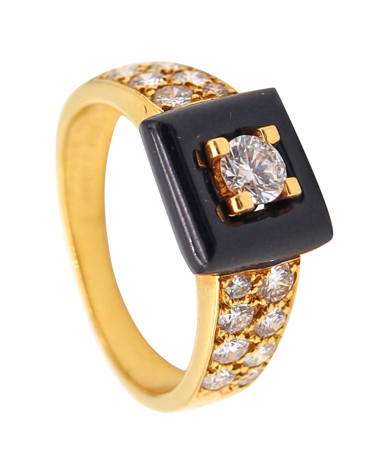 VAN CLEEF & ARPELS Cocktail Ring In 18Kt Yellow Gold With Onyx And Diamonds (1 of 6)