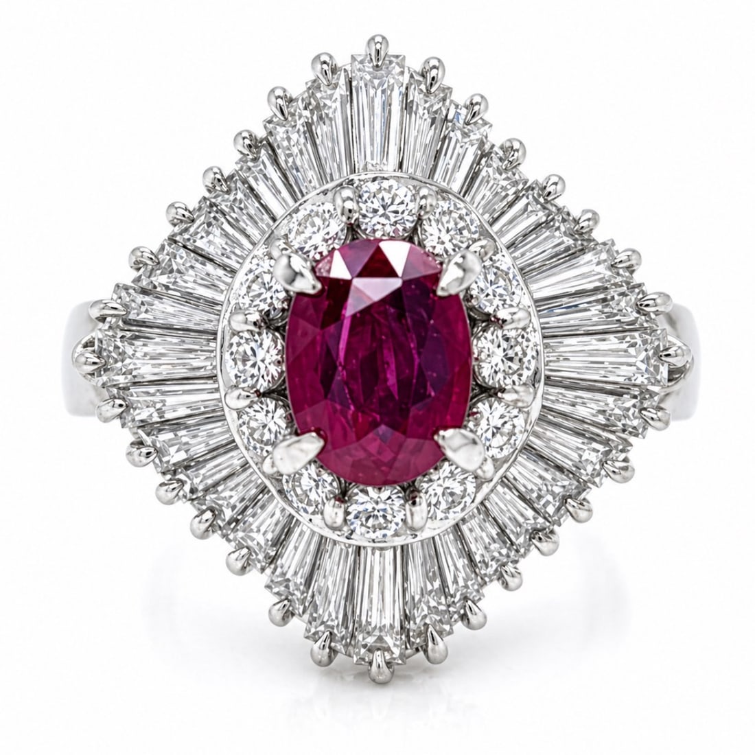 Platinum Ruby & Diamond Ring