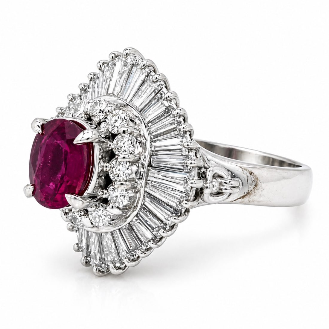 Platinum Ruby & Diamond Ring - 3