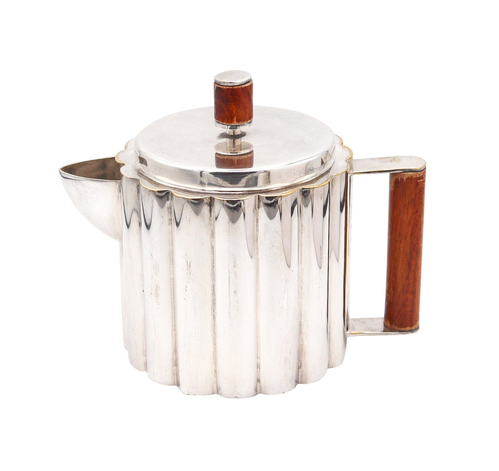HONKA KARASZ 1935 Art Deco Coffee Pot In Silver Plate & Wood Carvings (1 of 7)