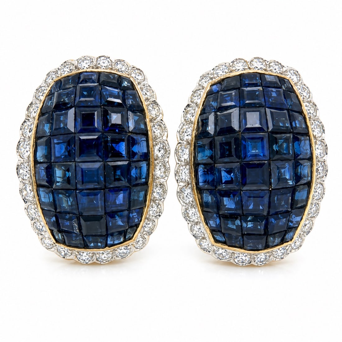 18K Yellow Gold Earrings with 7.50 CTW in Sapphire & Diamond (1 of 3)