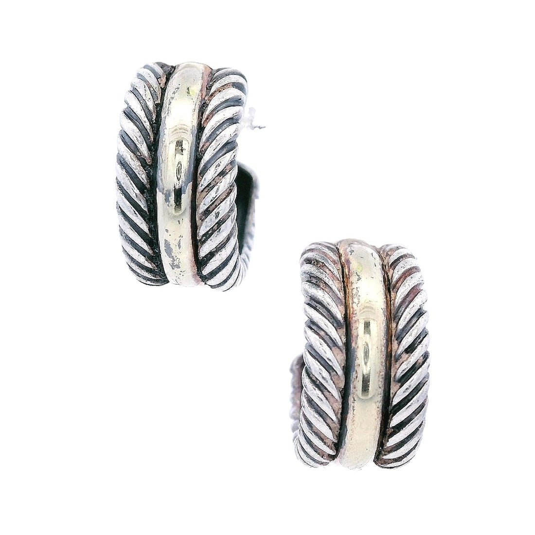 DAVID YURMAN Sterling Silver Hoop Earrings (1 of 4)