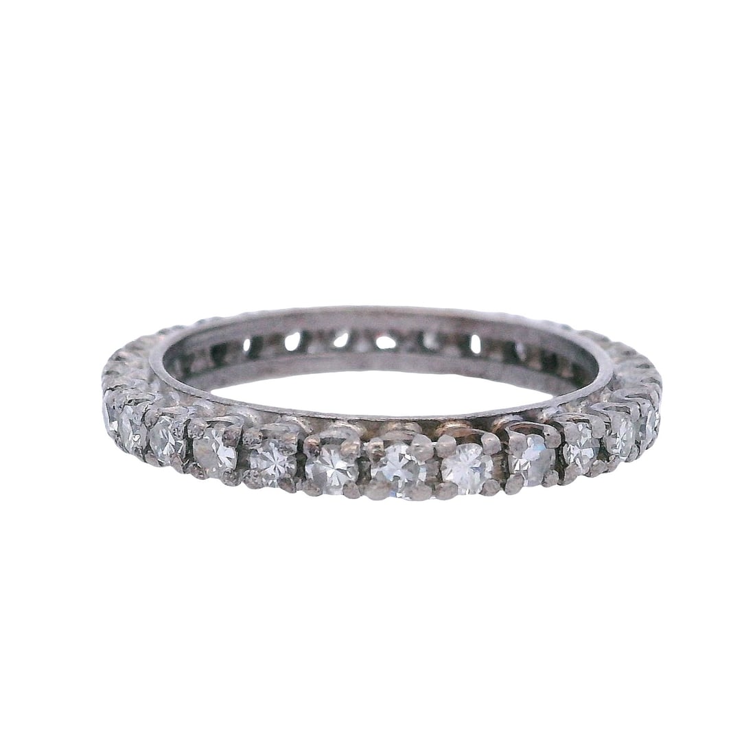 Vintage Platinum Eternity Band Ring with 1.30 Cts in Diamonds (1 of 4)