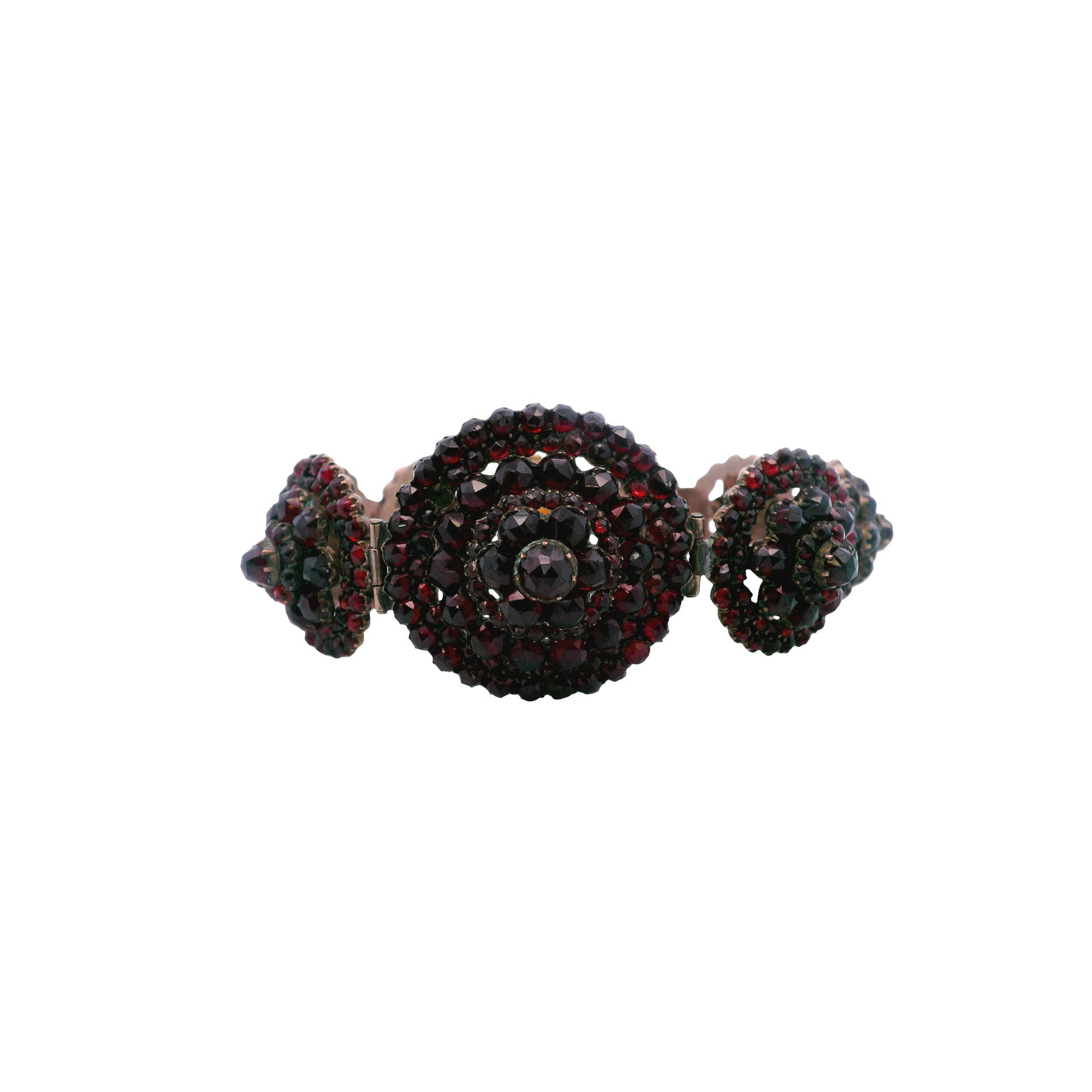 Victorian Silver Bracelet with Bohemian Garnets (1 of 6)
