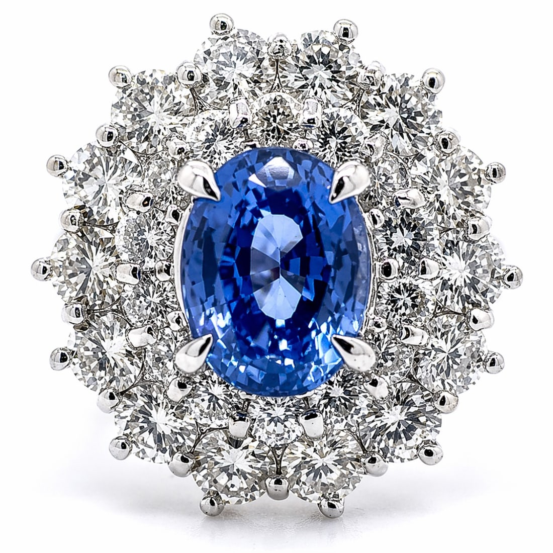 Platinum Ring with 3.53 CTW in Sapphire & Diamond (1 of 4)