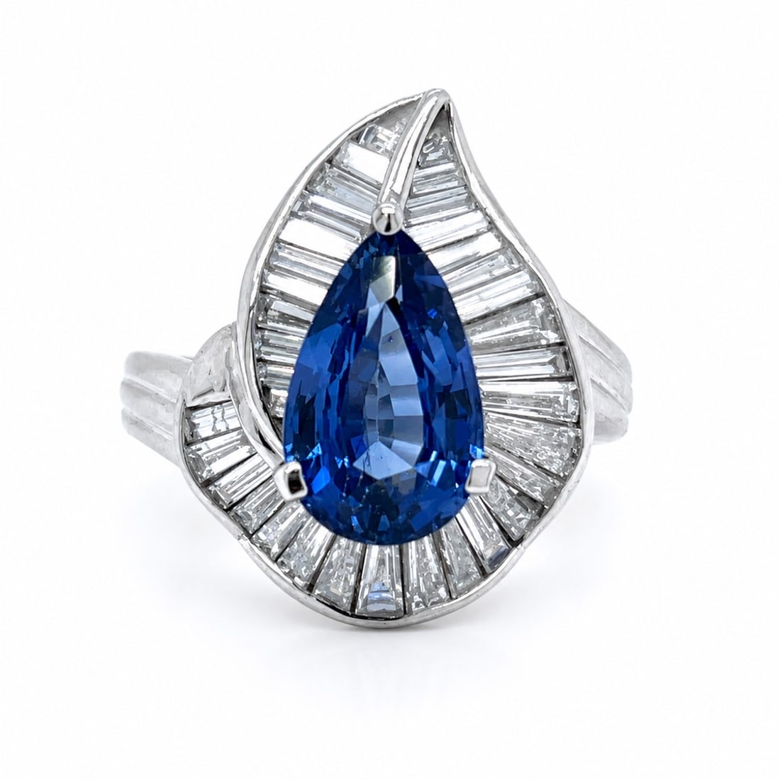 Platinum Ring with 6.40 CTW in Sapphire & Diamond (1 of 5)