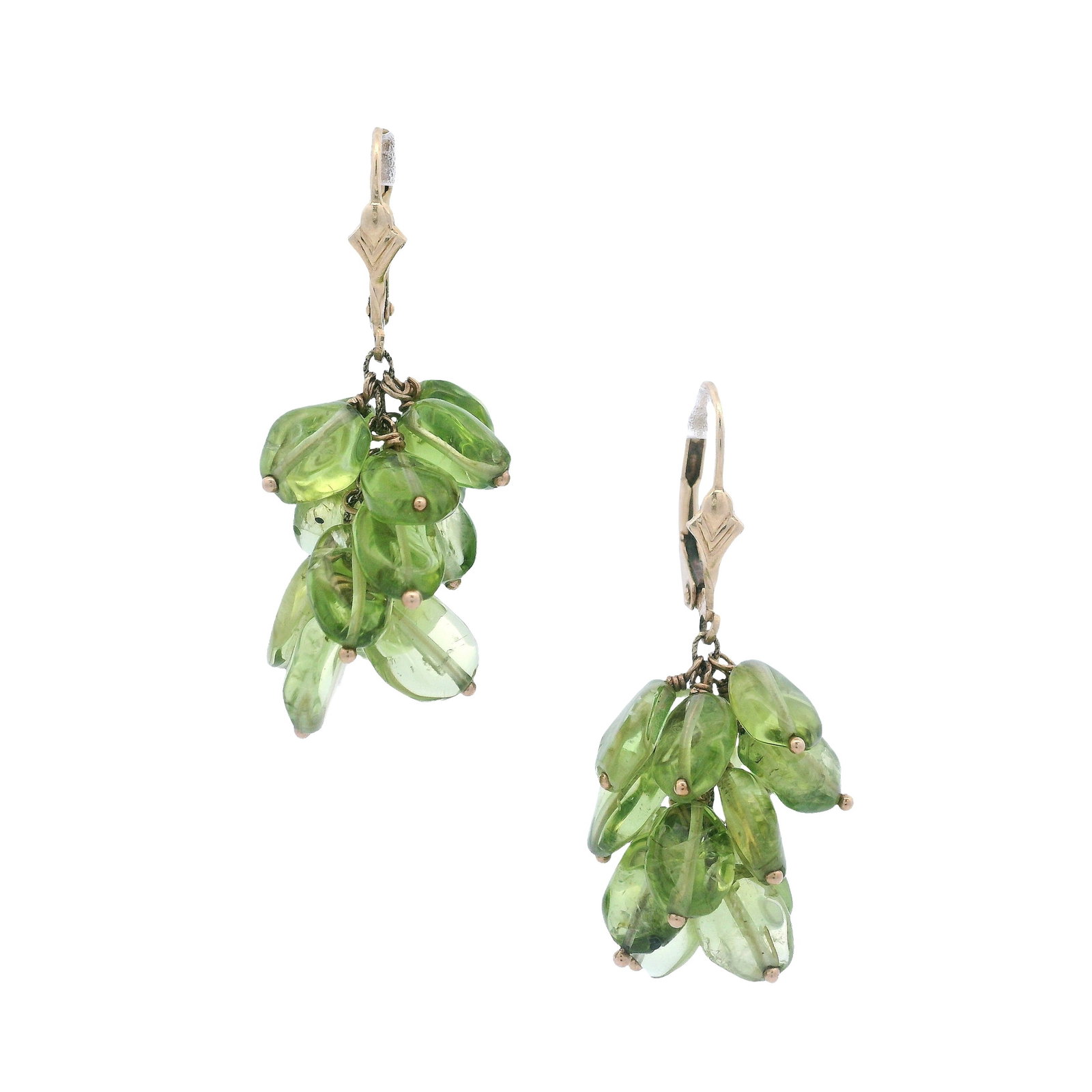 14K Yellow Gold Dangling Earrings with 30.00 CTW in Peridot (1 of 5)