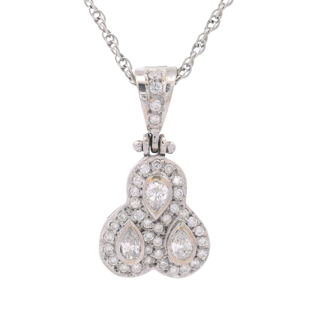 18K White Gold Pendant Necklace with 1.55 CTW in Diamonds (1 of 5)