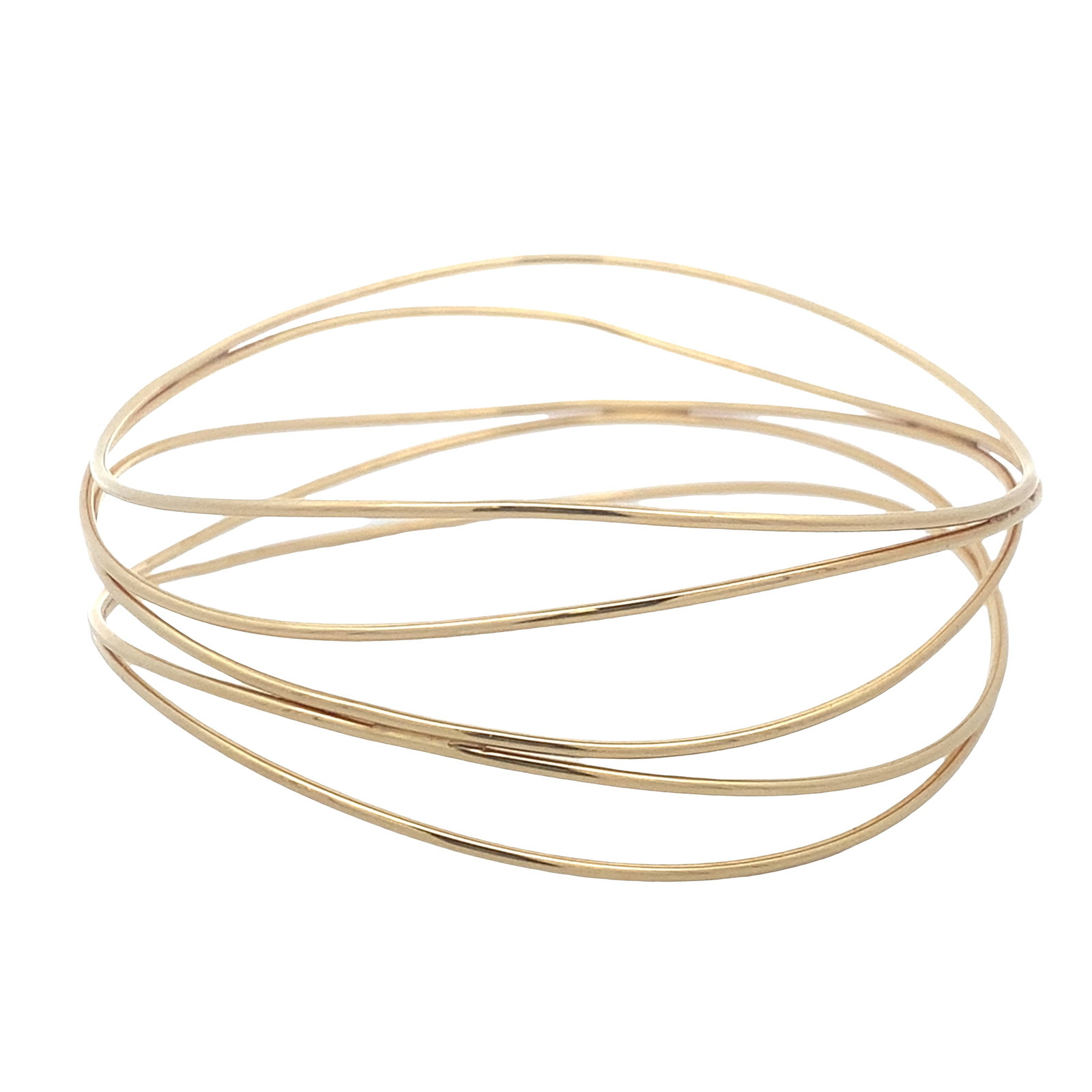 TIFFANY & CO. Elsa Peretti Wave five-row 18kt yellow Gold Bangle (1 of 5)