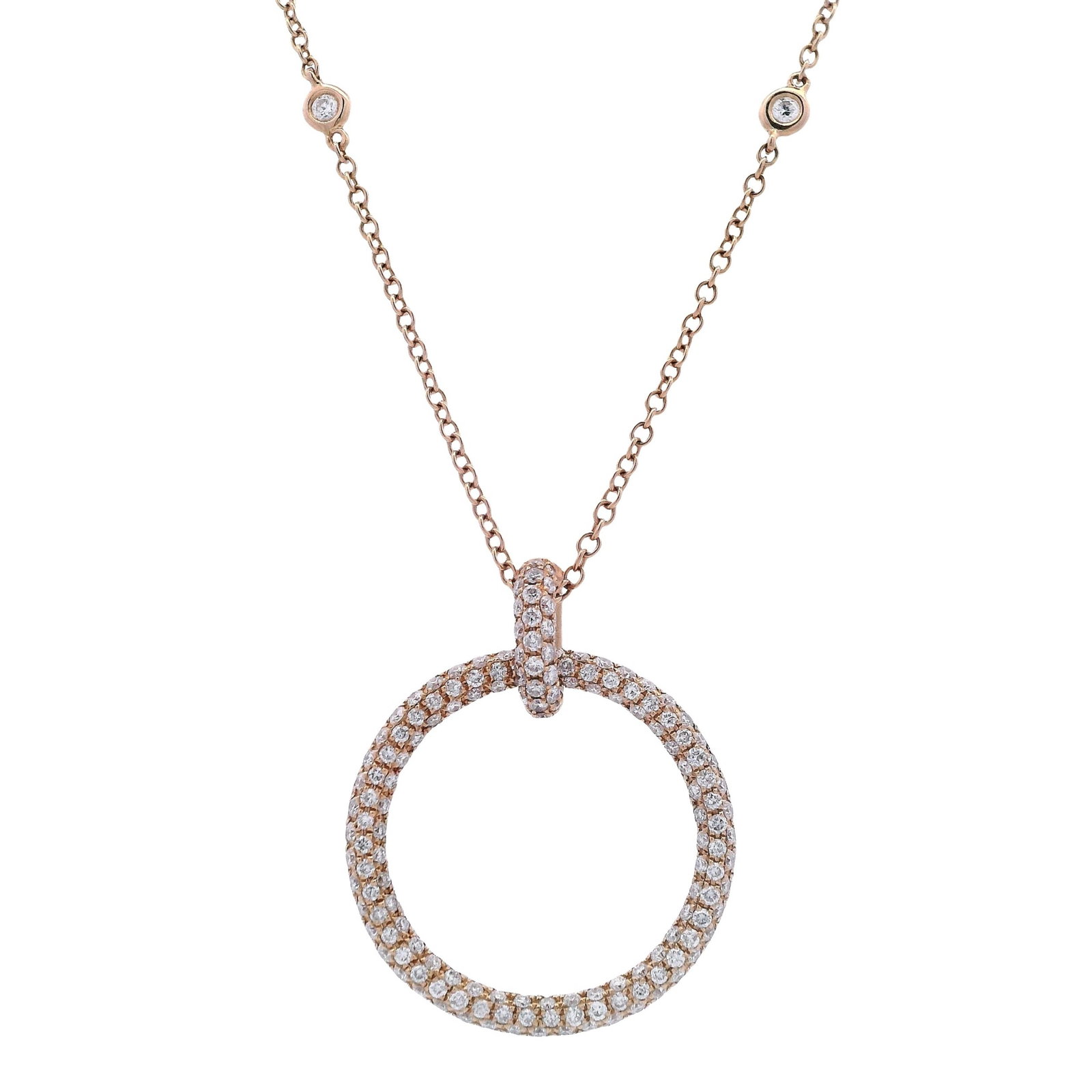 18K Rose Gold Pendant Necklace with 2.90 CTW Diamonds (1 of 7)