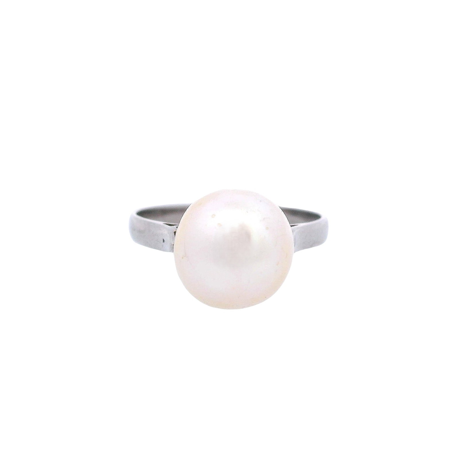 Antique 14kt white Gold Ring with Pearl (1 of 6)