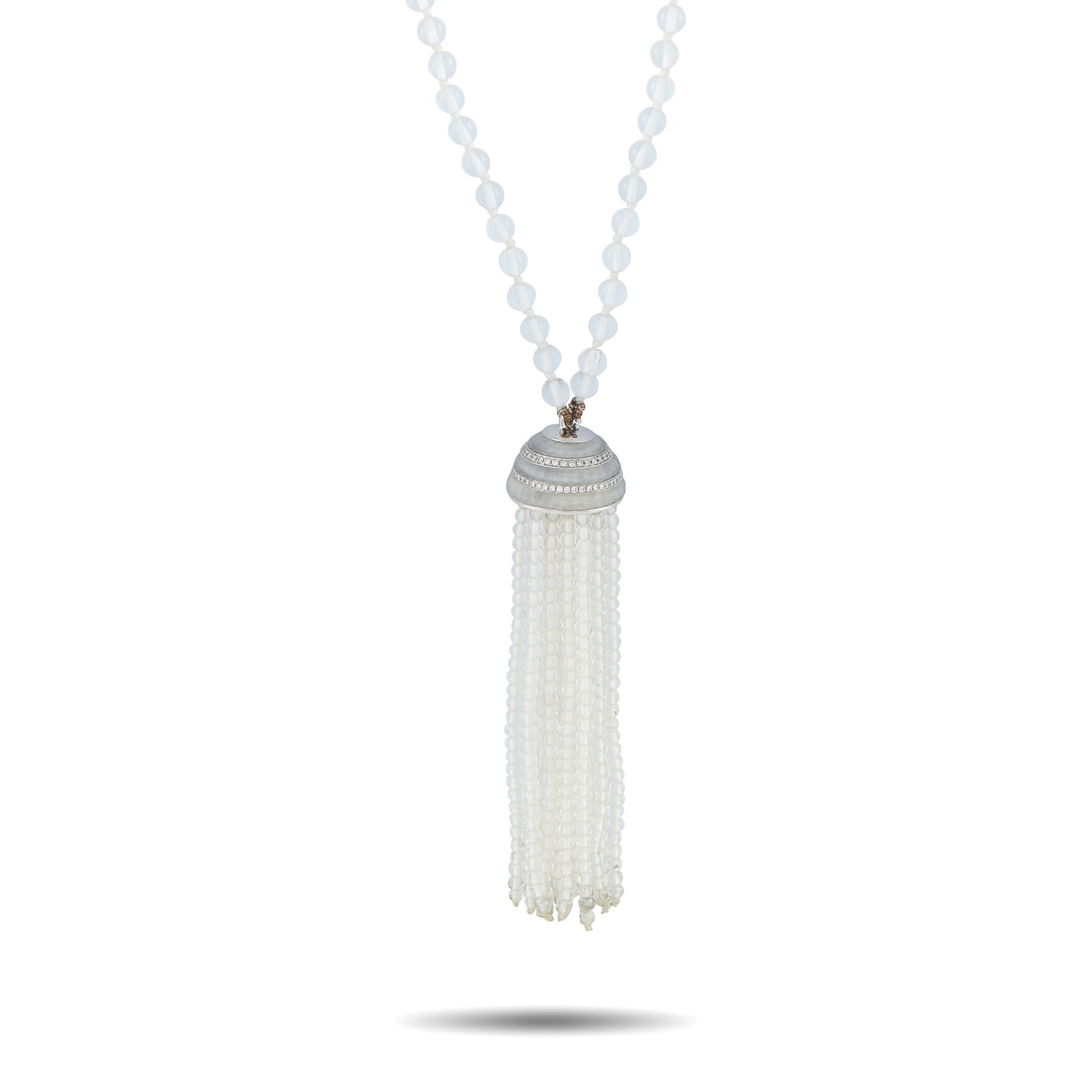 Ivanka Trump 18K White Gold Diamond and Crystal Tassel Necklace (1 of 5)