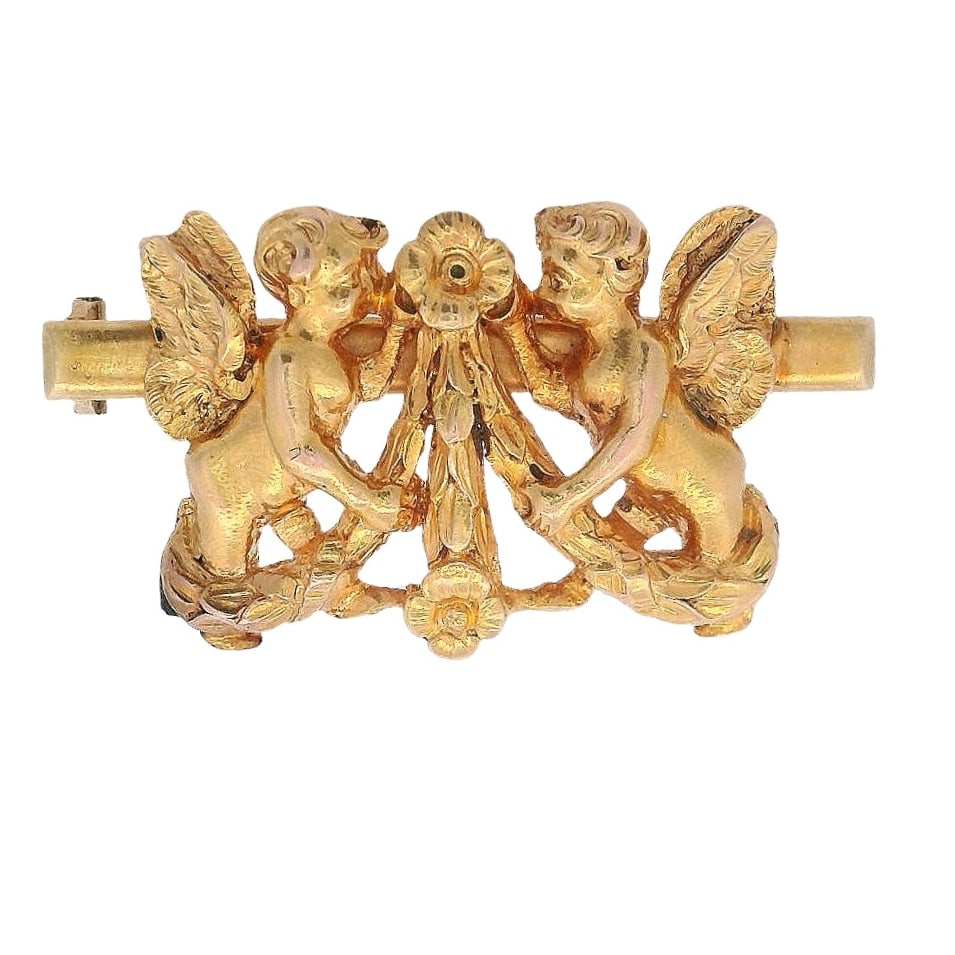 Art Nouveau 18K Yellow Gold Brooch (1 of 7)