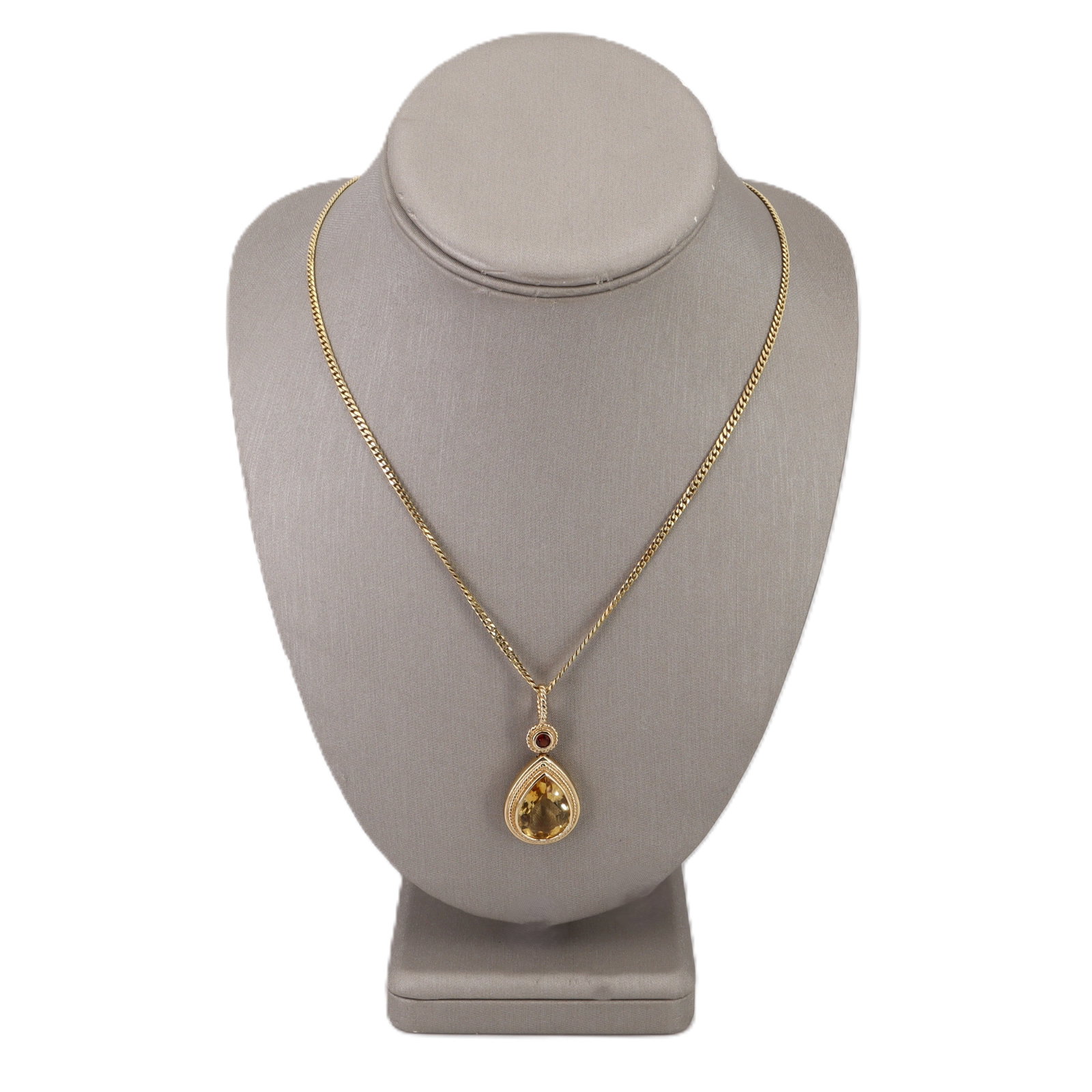 18/14K Yellow Gold Pendant Necklace with 10.25 CTW in Citrine & Ruby (1 of 7)