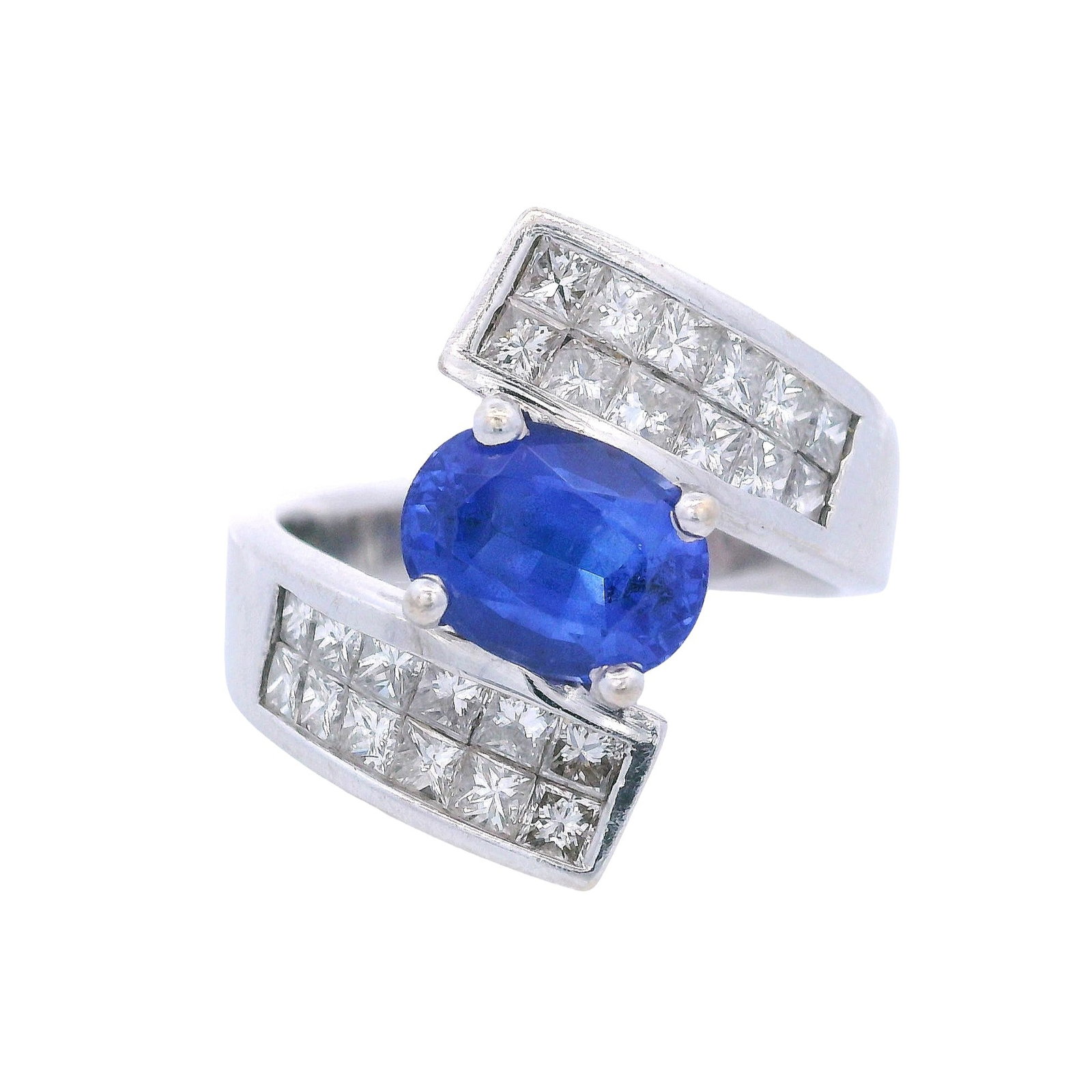 14K White Gold Contemporary Ring with 3.75 CTW in Tanzanite & Diamond (1 of 8)