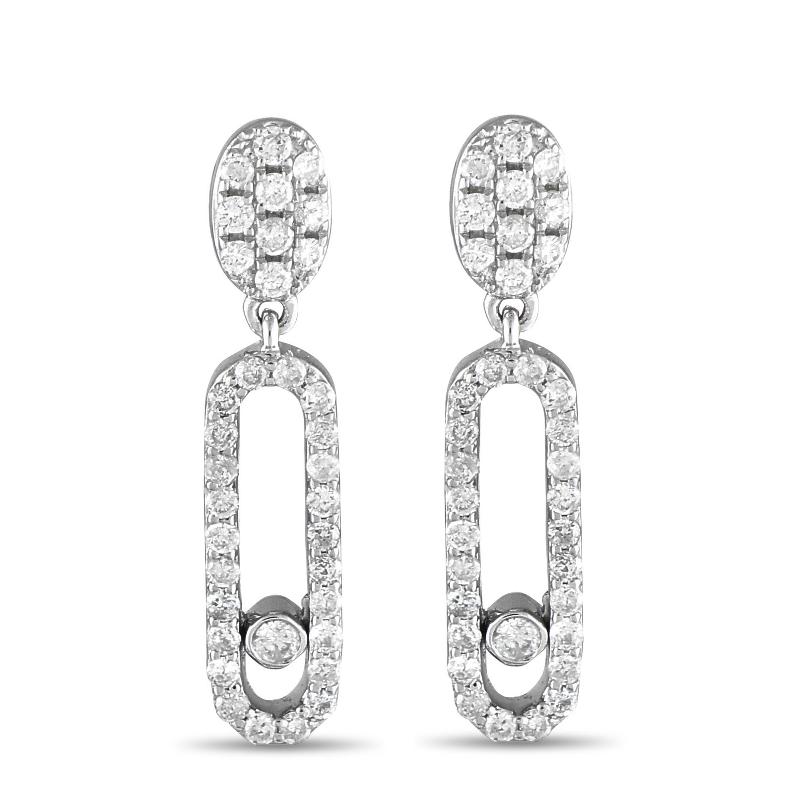 14K White Gold 0.50 ct Diamond Drop Earrings (1 of 4)