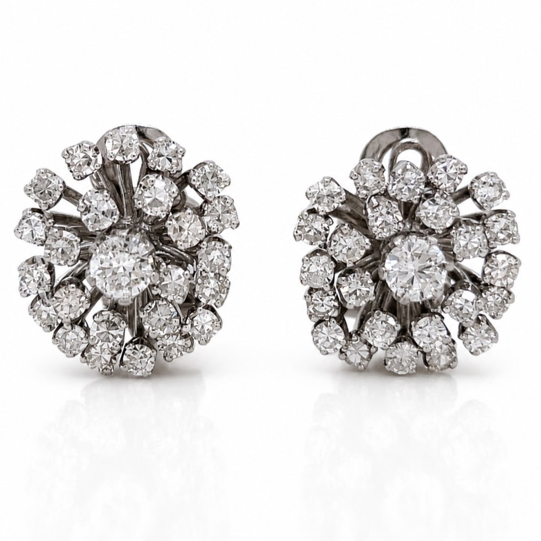 Mid-century Platinum 2.75 Ct. Diamond Earrings (1 of 4)