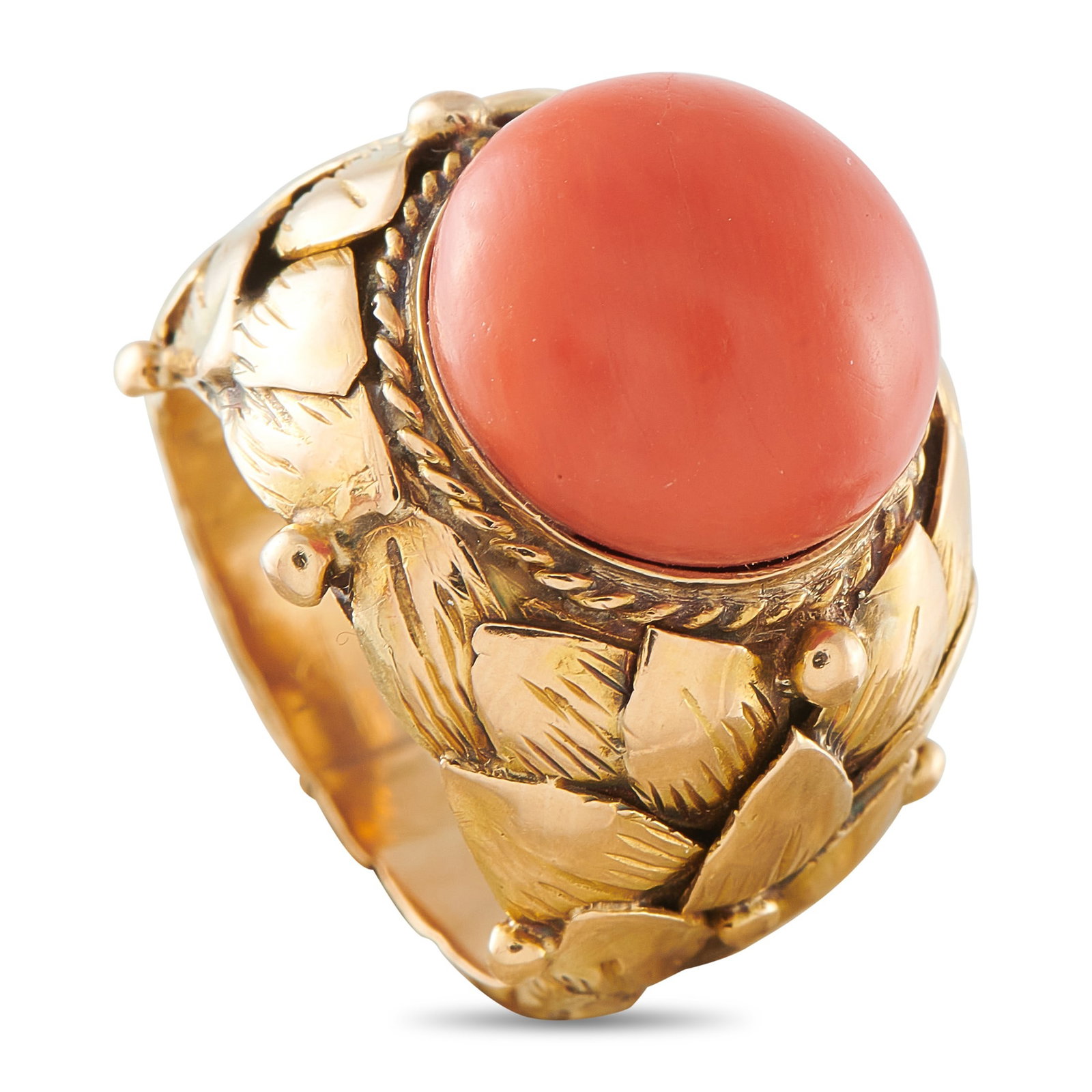 18K Rose Gold Coral Ring (1 of 4)