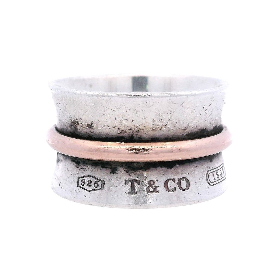 TIFFANY & CO 1837 Sterling Silver Wide Band Ring (1 of 8)