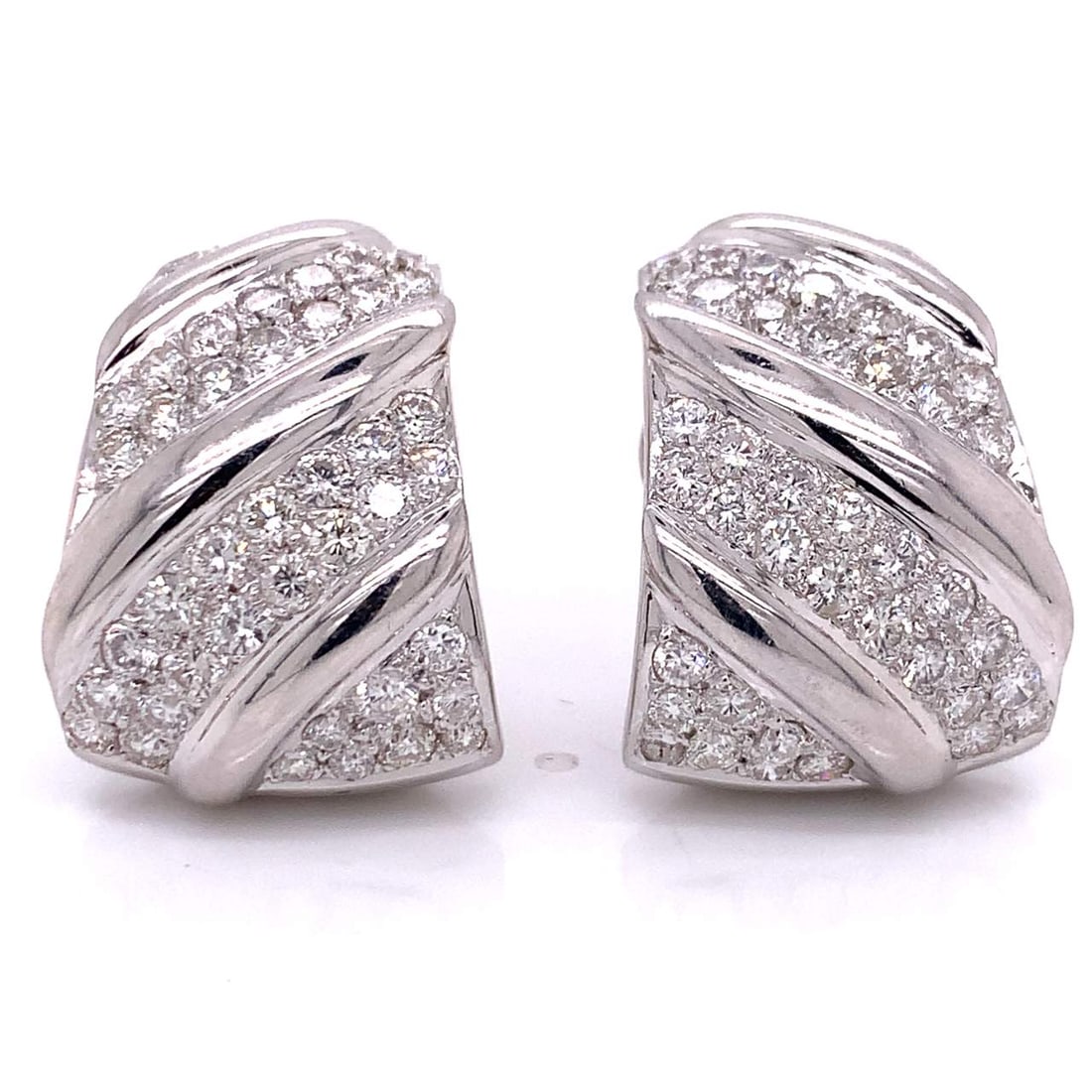 18K White Gold Earrings with 5.00 CTW in Diamond (1 of 4)