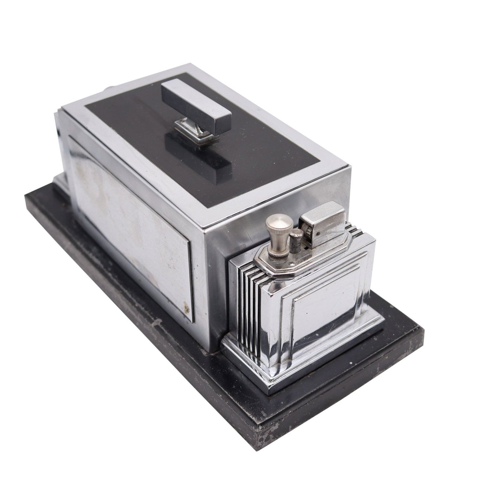 RONSON 1936 Art-Deco Machine Age Cigar Humidor Desk Box With Touch-Tip Striker (1 of 10)