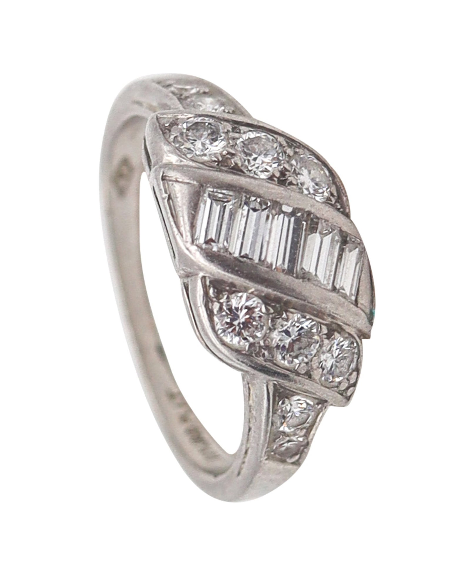 Hartzberg & Co. 1930 Art Deco Band Ring In Platinum With VS Diamonds (1 of 8)