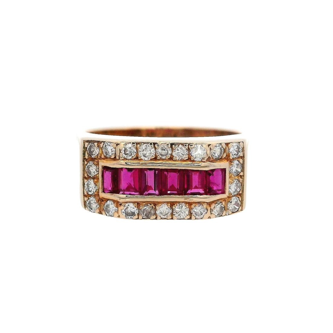 14K Yellow Gold Ring with Rubies & Diamonds (1 of 7)