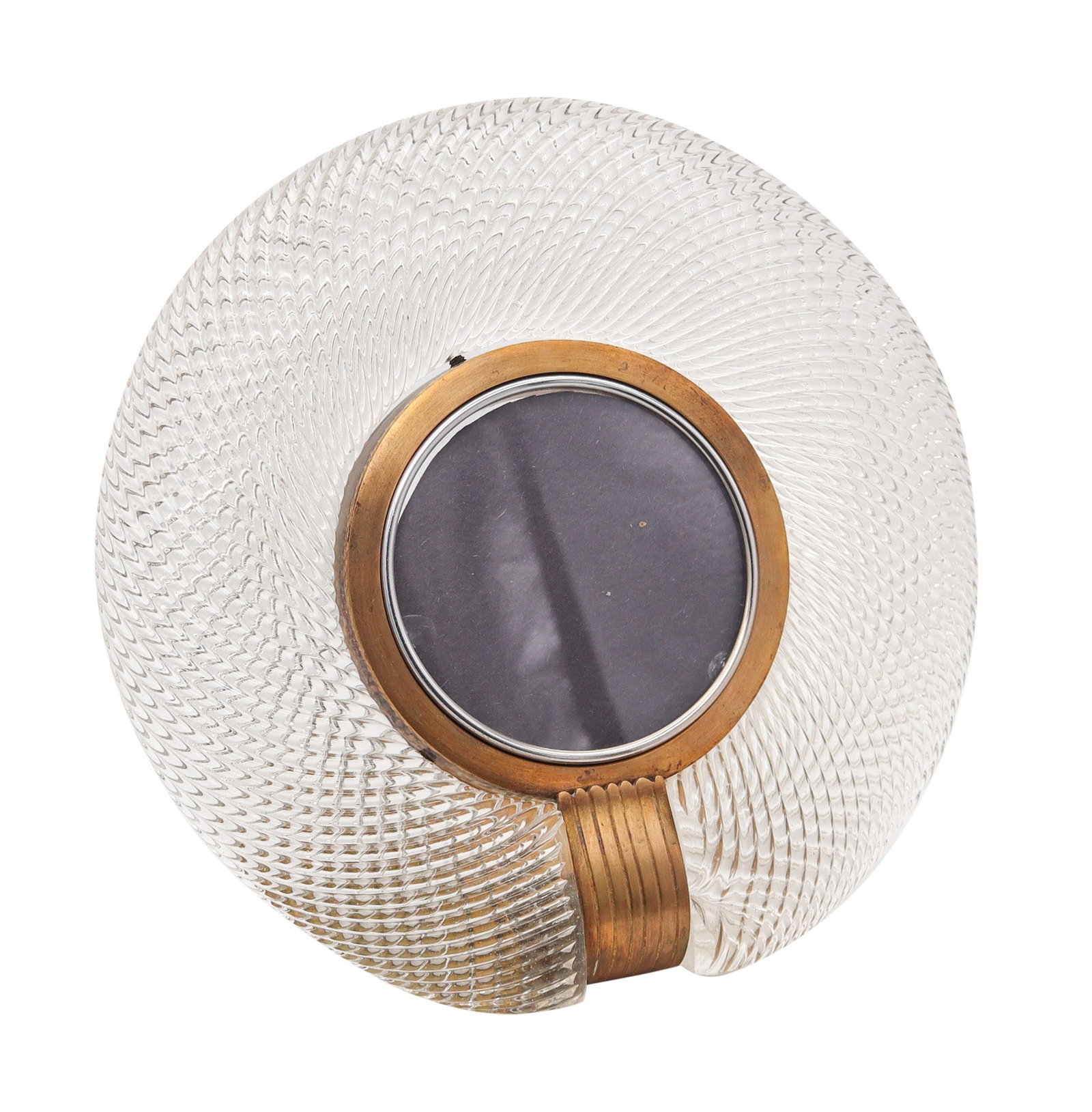 BAROVIER & TOSO 1935 Art Deco Round Torchon Picture Frame In Art-Glass & Bronze (1 of 12)