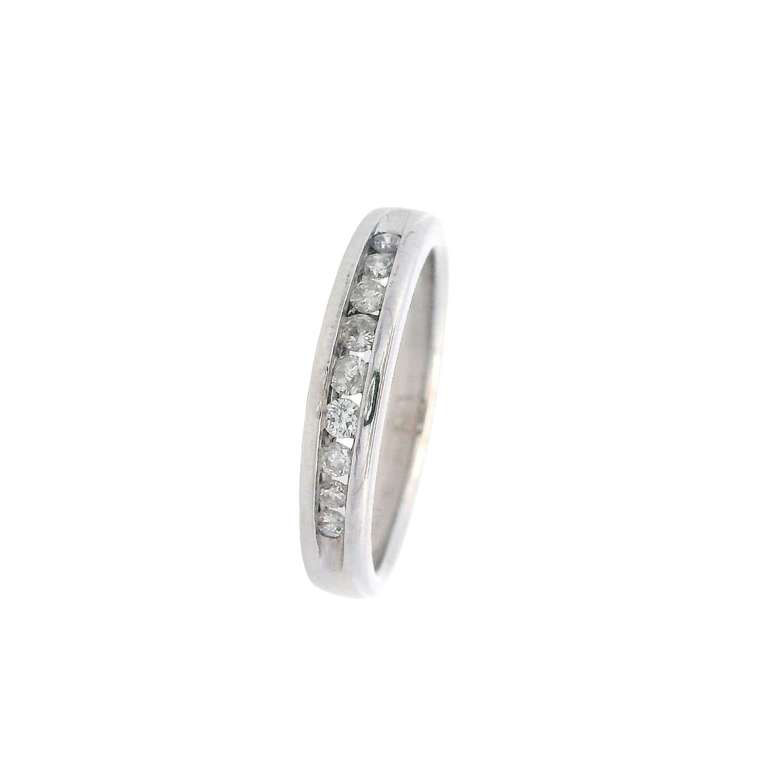 14K White Gold Half Eternity Band Ring (1 of 7)
