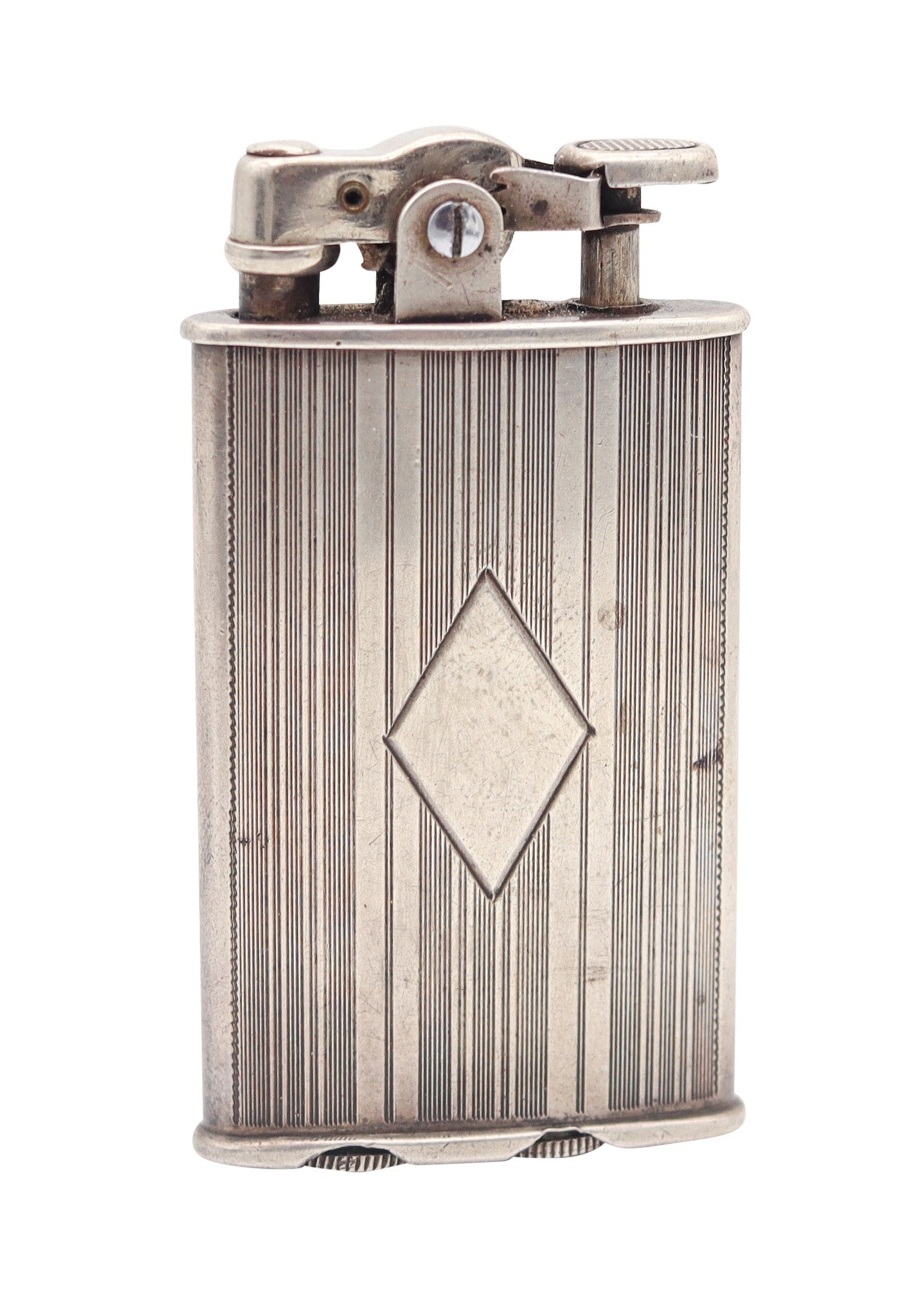 RONSON 1928 Junior Sport First Thumb Model Petrol Lighter In .925 Sterling Silver (1 of 7)