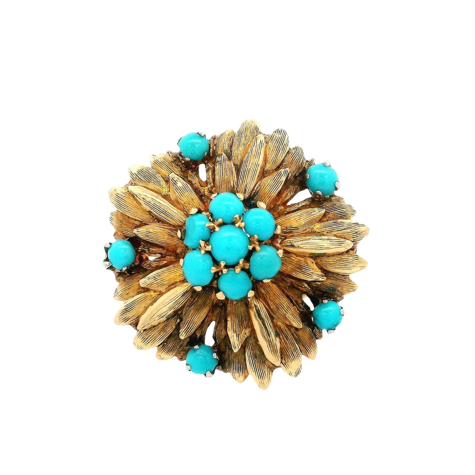 Retro 18K Yellow Gold Ring with Turquoise (1 of 7)