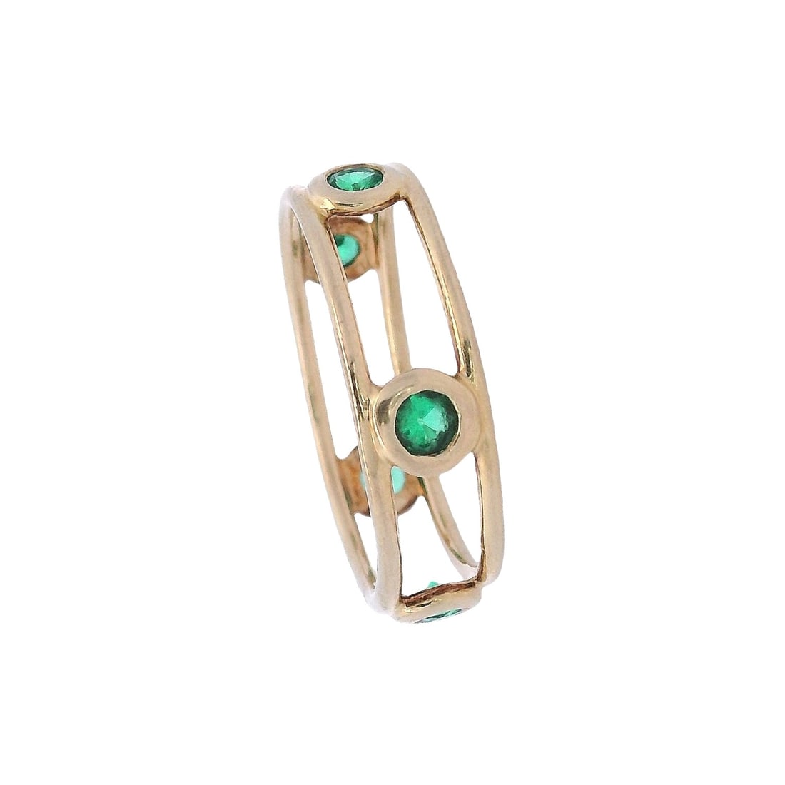 Tiffany & Co Elsa Peretti Tsavorite by the Yard 18kt yellow Gold Ring: .