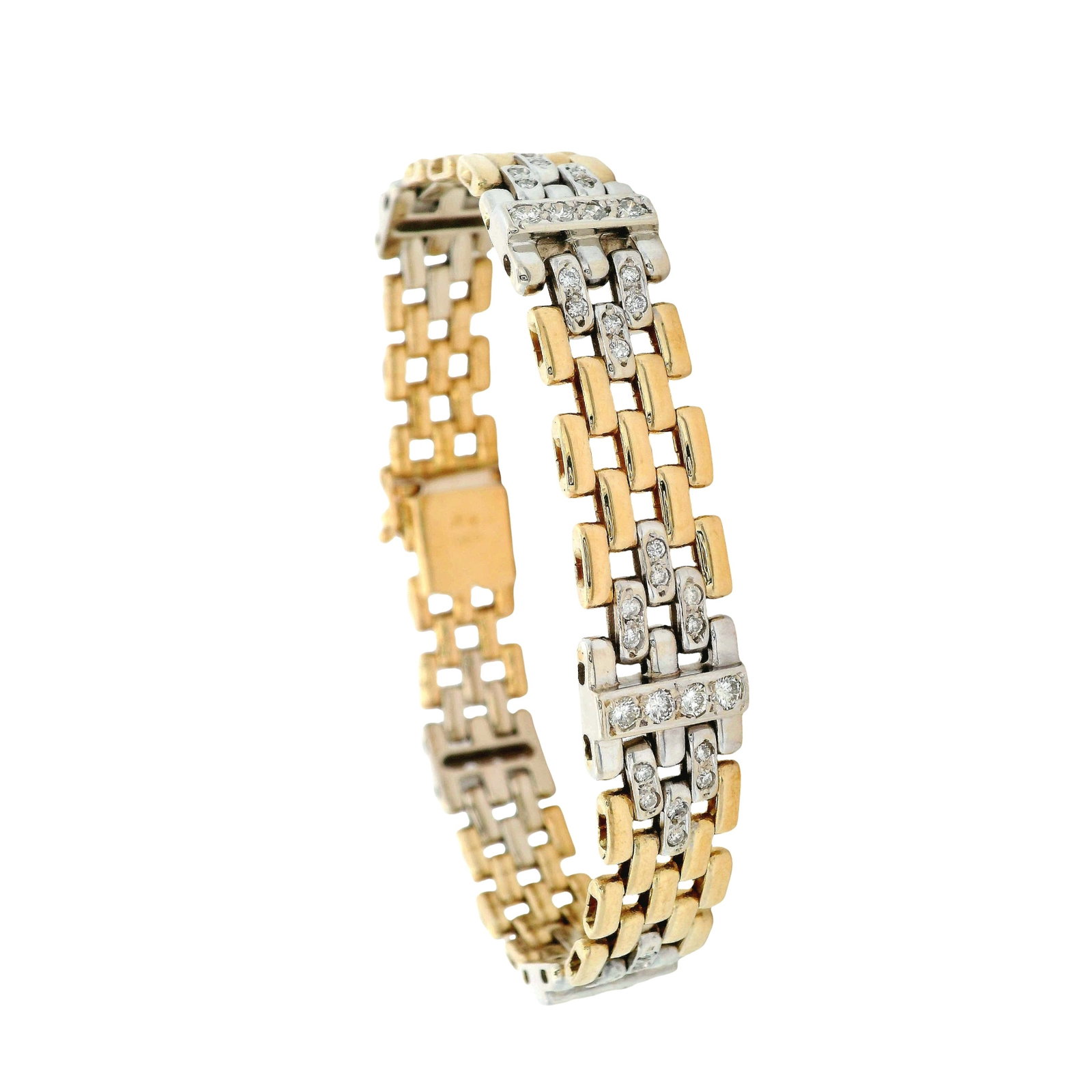 Retro 18K Yellow & White Gold Bracelet with 2.00 CTW in Diamonds (1 of 9)