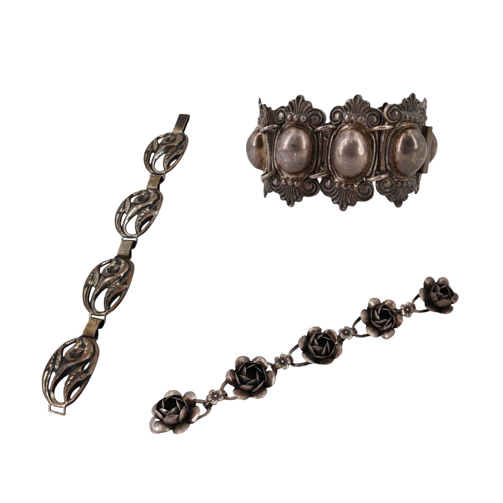 Set of 3 Vintage Sterling Silver 925 Bracelets (1 of 16)