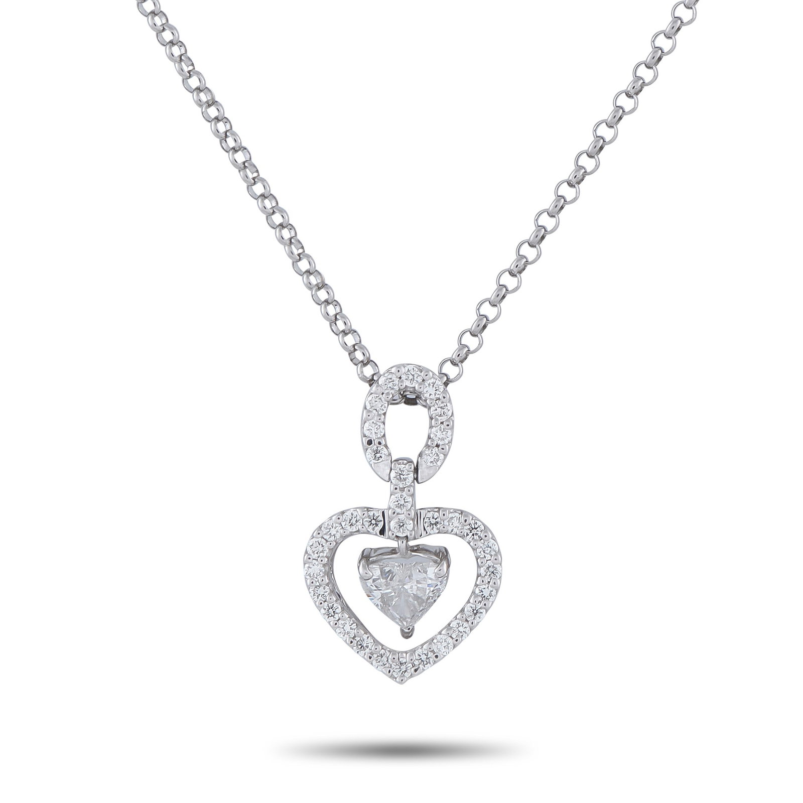 Platinum 0.51ct Diamond Pendant Necklace (1 of 4)