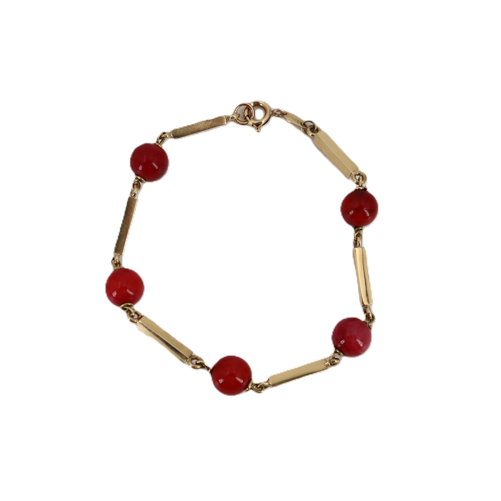 18kt yellow Gold Bracelet with Corals (1 of 5)