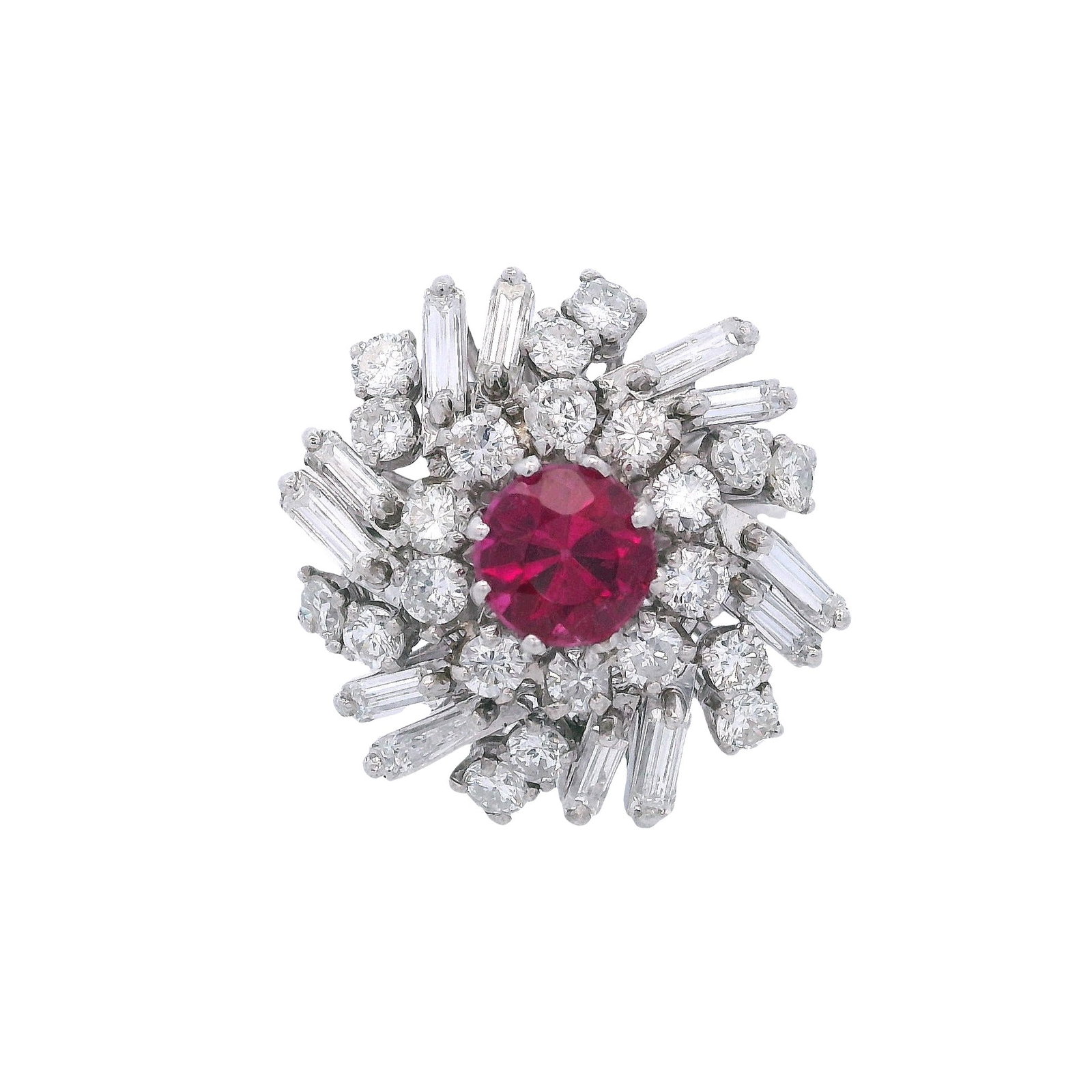 Platinum Cocktail Ring with 3.30 CTW in Pink Tourmaline & Diamond (1 of 7)